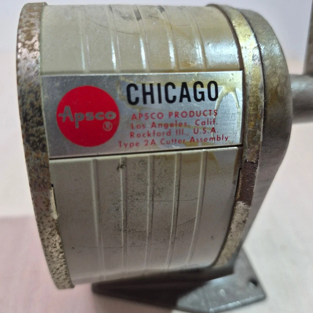 Vintage Apsco Chicago Metal Pencil Sharpener Type 2A Cutter Assembly Desk Mount‎